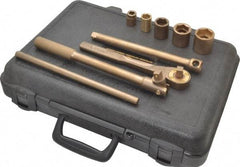 Ampco - 9 Piece 1/2" Drive Socket Set - 6 Points, 1/2" to 1-1/4" Range, Inch Measurement Standard - Exact Industrial Supply