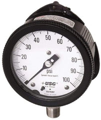 Ametek - 6" Dial, 1/2 Thread, 0-300 Scale Range, Pressure Gauge - Lower Back Connection Mount, Accurate to 0.5% of Scale - Exact Industrial Supply