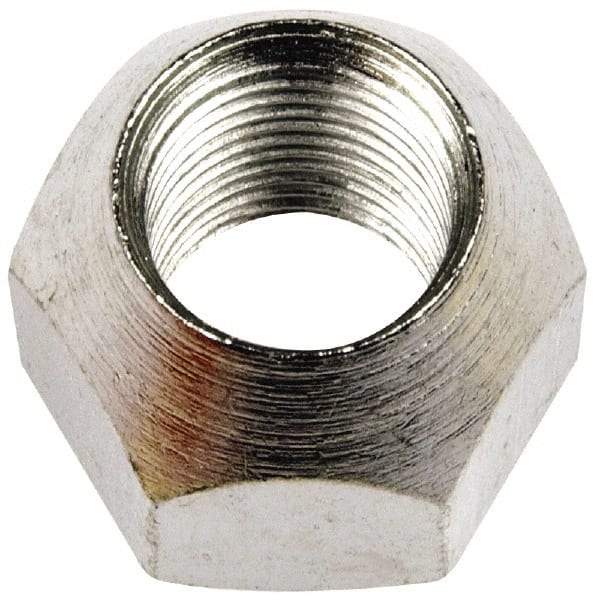 Dorman - 9/16-18 Zinc Finish Open Wheel Nut - 7/8" Hex, 3/4" OAL, 60° Seat Angle - Exact Industrial Supply