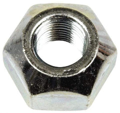Dorman - 9/16-18 Zinc Finish Open Wheel Nut - 1-1/16" Hex, 21/32" OAL, 90° Seat Angle - Exact Industrial Supply