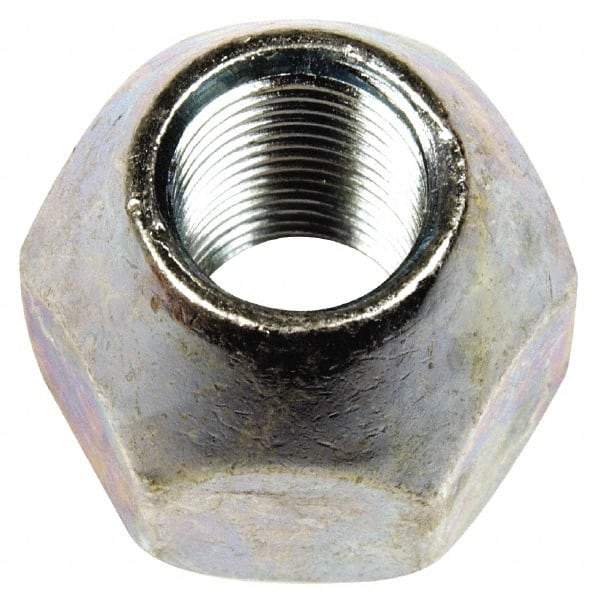 Dorman - 9/16-18 Black Oil Quench Finish Open Wheel Nut - 1-1/16" Hex, 31/32" OAL, 60° Seat Angle - Exact Industrial Supply