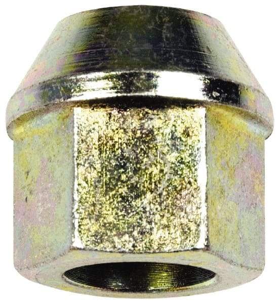 Dorman - 1/2-20 Zinc Finish Open Wheel Nut - 13/16" Hex, 15/16" OAL, 60° Seat Angle - Exact Industrial Supply