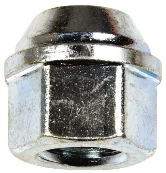 Dorman - M12-1.5 Zinc Finish Open Wheel Nut - 19mm Hex, 20.5mm OAL, 60° Seat Angle - Exact Industrial Supply