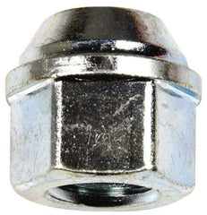 Dorman - M12-1.5 Zinc Finish Open Wheel Nut - 19mm Hex, 20.5mm OAL, 60° Seat Angle - Exact Industrial Supply