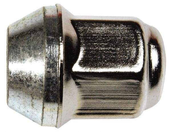 Dorman - M12-1.5 Stainless Finish Capped Wheel Nut - 19mm Hex, 31mm OAL, 60° Seat Angle - Exact Industrial Supply