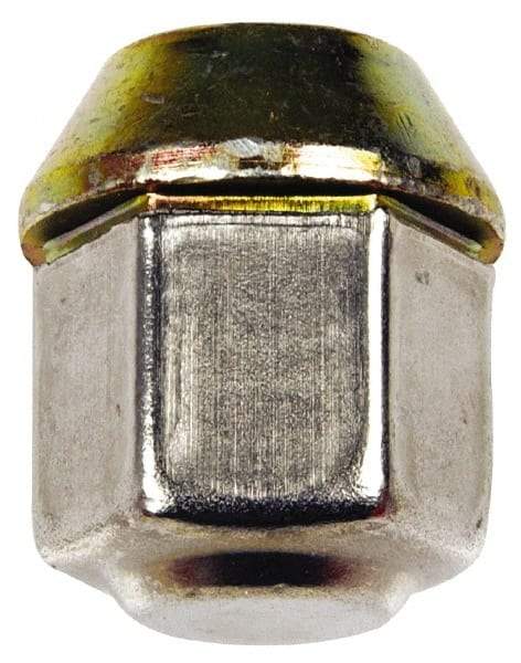 Dorman - 1/2-20 Stainless Finish Capped Wheel Nut - 3/4" Hex, 1-1/16" OAL, 60° Seat Angle - Exact Industrial Supply