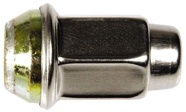 Dorman - 1/2-20 Stainless Finish Capped Wheel Nut - 3/4" Hex, 1-5/8" OAL, 60° Seat Angle - Exact Industrial Supply