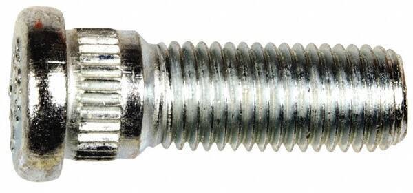 Dorman - M12-1.5 Serrated Bolt Wheel Stud - 14.22mm Knurl, 37mm OAL, 8mm Shoulder Length - Exact Industrial Supply