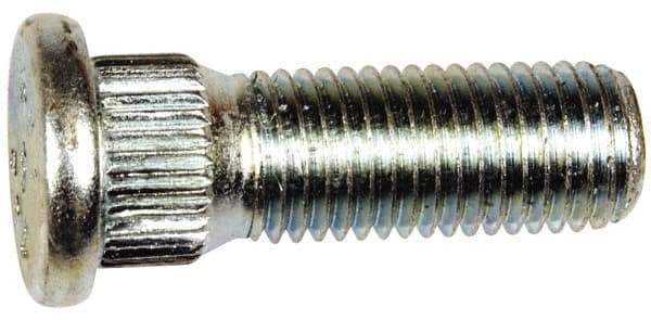 Dorman - M12-1.5 Serrated Bolt Wheel Stud - 14.35mm Knurl, 37.5mm OAL, 7mm Shoulder Length - Exact Industrial Supply