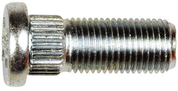 Dorman - M12-1.25 Serrated Bolt Wheel Stud - 12.83mm Knurl, 32.5mm OAL, 7mm Shoulder Length - Exact Industrial Supply