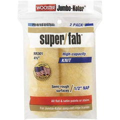 Wooster Brush - 1/2" Nap, 4-1/2" Wide Paint General Purpose Roller Cover - Smooth Texture, Fabric - Exact Industrial Supply