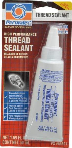 Permatex - 50 mL Tube, White, Paste High Strength Threadlocker - Series 565 - Exact Industrial Supply