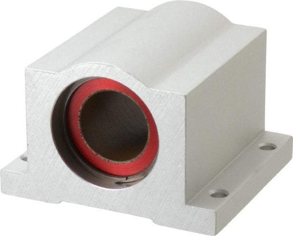 Pacific Bearing - 1" ID, 3-1/4" OAW x 2.813" OAL x 2.813" OAH Pillow Block - 3,525 Lb Static Cap, 2-7/8" Btw Mnt Hole Ctrs, 1.187" Base-to-Ctr Ht, Aluminum - Exact Industrial Supply