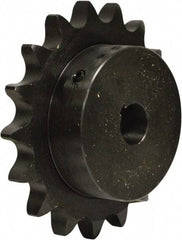 U.S. Tsubaki - 18 Teeth, 5/8" Chain Pitch, Chain Size 50, Finished Bore Sprocket - 1-3/8" Bore Diam, 3.599" Pitch Diam, 3.92" Outside Diam - Exact Industrial Supply