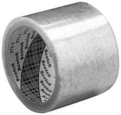 3M - 2" x 55 Yd Clear Rubber Adhesive Sealing Tape - Polypropylene Film Backing, 1.9 mil Thick - Exact Industrial Supply