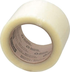 3M - 3" x 110 Yd Clear Rubber Adhesive Sealing Tape - Polypropylene Film Backing, 1.9 mil Thick, 44 Lb Tensile Strength, Series 371 - Exact Industrial Supply