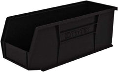 Akro-Mils - 20 Lb. Load Capacity, 10-7/8" Deep, Black Polymer Hopper Stacking Bin - 4" High x 4-1/8" Wide x 10-7/8" Long - Exact Industrial Supply