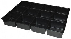 Kennedy - Tool Box Durable ABS Plastic Organizer - 23" Wide x 16-1/2" Deep x 4" High, Black, For 27" Wide Roller Cabinets - Exact Industrial Supply