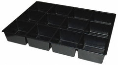 Kennedy - Tool Box Durable ABS Plastic Organizer - 25" Wide x 18-1/2" Deep x 4" High, Black, For 29" Wide Roller Cabinets - Exact Industrial Supply