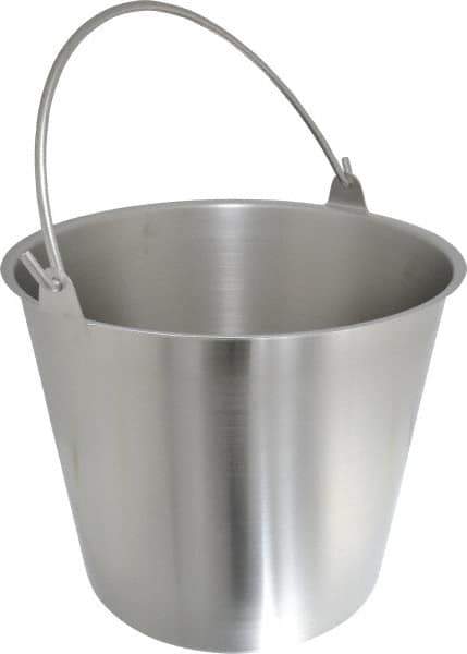 VOLLRATH - 3-1/4 Gal Tapered Cylinder Stainless Steel Pail - 9-1/4" High x 30-1/2" Diam - Exact Industrial Supply