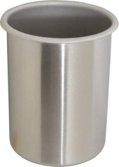 VOLLRATH - Round, Chrome Stainless Steel Food Storage Container - 6.8" High x 4.9" Wide - Exact Industrial Supply