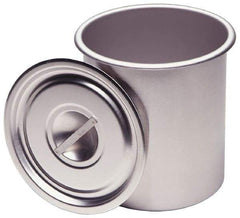 VOLLRATH - Round, Chrome Stainless Steel Food Storage Container - 10.9" High x 9" Wide - Exact Industrial Supply
