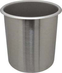 VOLLRATH - Round, Chrome Stainless Steel Food Storage Container - 7.6" High x 6-1/2" Wide - Exact Industrial Supply