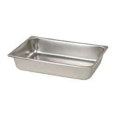 VOLLRATH - Rectangular, Chrome Stainless Steel Food Pan - 2-1/2" High x 6.4" Wide x 10.4" Long - Exact Industrial Supply