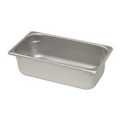 VOLLRATH - Rectangular, Chrome Stainless Steel Food Pan - 4" High x 6.9" Wide x 12.8" Long - Exact Industrial Supply