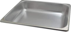 VOLLRATH - Rectangular, Chrome Stainless Steel Food Pan - 2-1/2" High x 10.4" Wide x 12.8" Long - Exact Industrial Supply