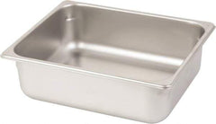 VOLLRATH - Rectangular, Chrome Stainless Steel Food Pan - 4" High x 10.4" Wide x 12.8" Long - Exact Industrial Supply