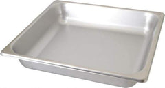 VOLLRATH - Rectangular, Chrome Stainless Steel Food Pan - 2-1/2" High x 12.8" Wide x 13.9" Long - Exact Industrial Supply