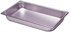 VOLLRATH - Rectangular, Chrome Stainless Steel Food Pan - 6" High x 12.8" Wide x 20.8" Long - Exact Industrial Supply