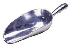 VOLLRATH - 24 oz Silver Cast Aluminum Round Bottom Scoop - 4" Wide Bowl, 3.4" Handle Length, 10.8" OAL - Exact Industrial Supply