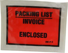 3M - 1,000 Piece, 5-1/2" Long x 4-1/2" Wide, Envelope - Packing List/Invoice Enclosed, Orange Full Faced - Exact Industrial Supply