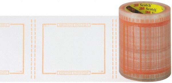 3M - 500 Piece, 8" Long x 5" Wide, Tape Roll - Document Enclosed, Clear with Orange Border - Exact Industrial Supply