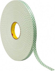 3M - 3/4" x 72 Yd Acrylic Adhesive Double Sided Tape - 1/32" Thick, Off-White, Urethane Foam Liner, Continuous Roll, Series 4032 - Exact Industrial Supply