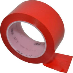 3M - Red Solid Color Vinyl Tape - 2" Wide x 108' Long x 5.2 mil Thick, General Traffic - Exact Industrial Supply
