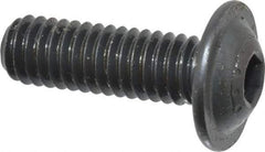 Made in USA - 5/16-18 UNC Hex Socket Drive, Button Screw - Alloy Steel, Black Oxide Finish, Fully Threaded, 1" Length Under Head - Exact Industrial Supply