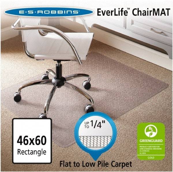 ES Robbins - 60" Long x 46" Wide, Chair Mat - Rectangular, Beveled Edge Style - Exact Industrial Supply