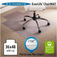 ES Robbins - 48" Long x 36" Wide, Chair Mat - Single Lip, Beveled Edge Style - Exact Industrial Supply