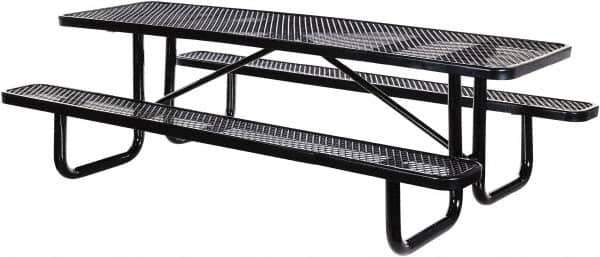 Vestil - 72" Long x 61-5/8" Wide x 30.38" High Stationary Activity/Utility Table without Back Rests - Black, Steel - Exact Industrial Supply