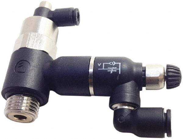 Legris - Speed & Flow Control Valves   Valve Type: Piloted Non-Return w/Flow Regulator & Exhaust    Male Thread Size: 1/8 - Exact Industrial Supply