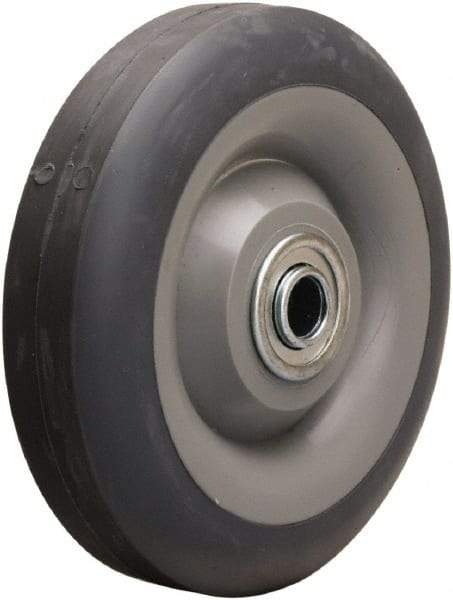 Hamilton - 5 Inch Diameter x 1-3/8 Inch Wide, Rubber on Thermoplastic Caster Wheel - 275 Lb. Capacity, 1-9/16 Inch Hub Length, 1/2 Inch Axle Diameter, Stainless Steel Ball Bearing - Exact Industrial Supply