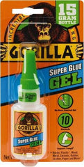 Gorilla Glue - 0.53 oz Bottle Clear Super Glue - 24 hr Full Cure Time, Bonds to Most Surfaces - Exact Industrial Supply