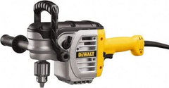 DeWALT - 1/2" Keyed Chuck, 330 & 1,300 RPM, End Handle Electric Drill - 11 Amps, 120 Volts, Reversible, Includes Chuck Key with Holder & 2-Position Side Handle - Exact Industrial Supply