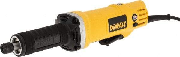 DeWALT - 1/4 Inch Collet, 25,000 RPM, Inline, Electric Die Grinder - 120 Volt, 0.4425 Hp, 4.2 Amp, 6.5 Ft. Long Cord - Exact Industrial Supply