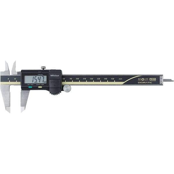 Mitutoyo - 0 to 150mm Range, 0.01mm Resolution, Electronic Caliper - Steel with 40mm Steel Jaws, 0.02mm Accuracy, SPC Output - Exact Industrial Supply