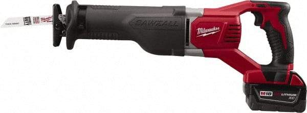 Milwaukee Tool - 18V, 0 to 3,000 SPM, Cordless Reciprocating Saw - 1-1/8" Stroke Length, 19" Saw Length, 1 Lithium-Ion Battery Included - Exact Industrial Supply