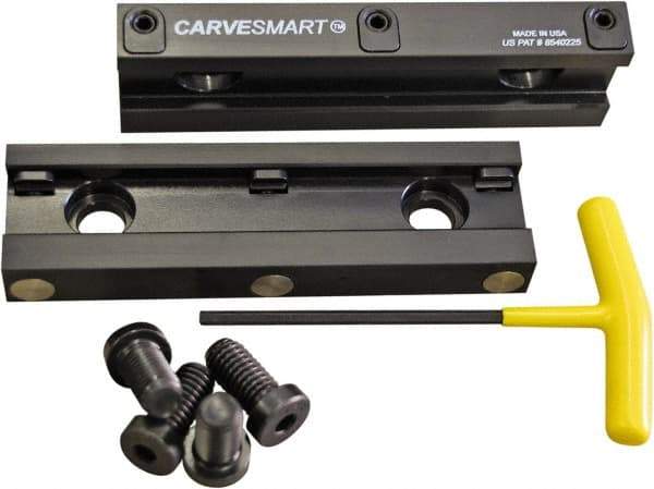 CarveSmart - 3/4" Jaw Width, 1.685" Jaw Height, 3/4" Jaw Thickness, Quick Change Jaw System Vise Jaw Sets - Aluminum, Bolt-On, 2 Jaws, Soft Jaws - Exact Industrial Supply